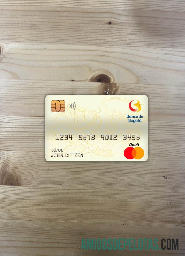 Colômbia Banco De Bogotá Banco Mastercard Cartão de Débito Foto Look Front modelo